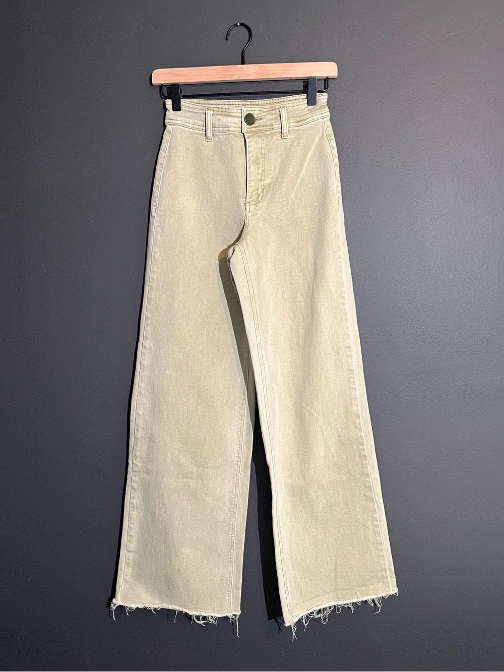 OAT New York Light Green High Rise Wide Leg Jeans Size 0/26